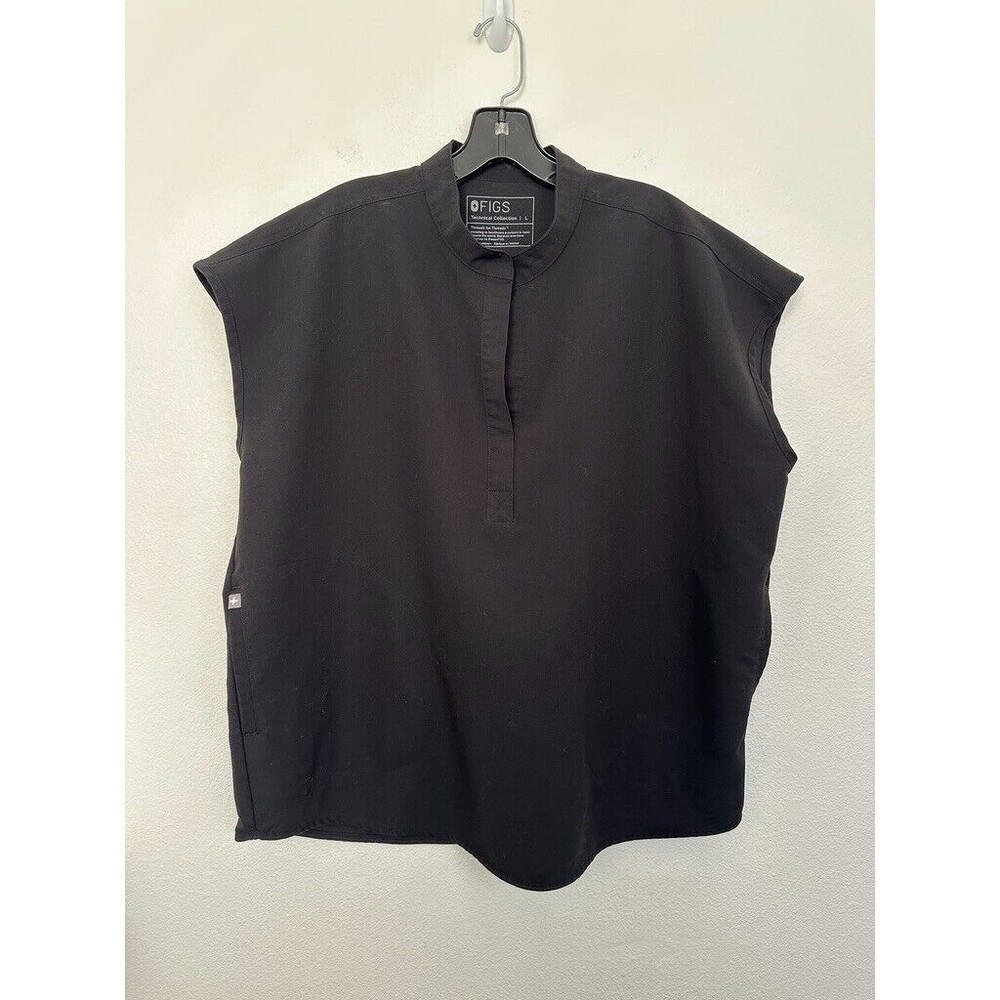 Figs Black Rafaela scrub top - size large